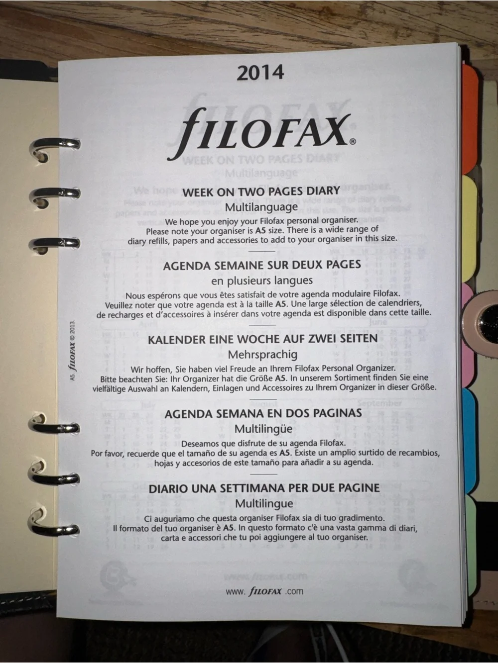 Filofax Nude Patent A5 Leather Organizer